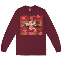 Burgundy valentine's day cupid heart Long Sleeve Tee - RanaPortraitStore