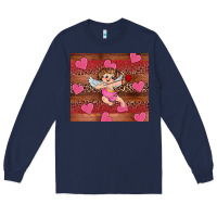 Navy valentine's day cupid heart Long Sleeve Tee - RanaPortraitStore