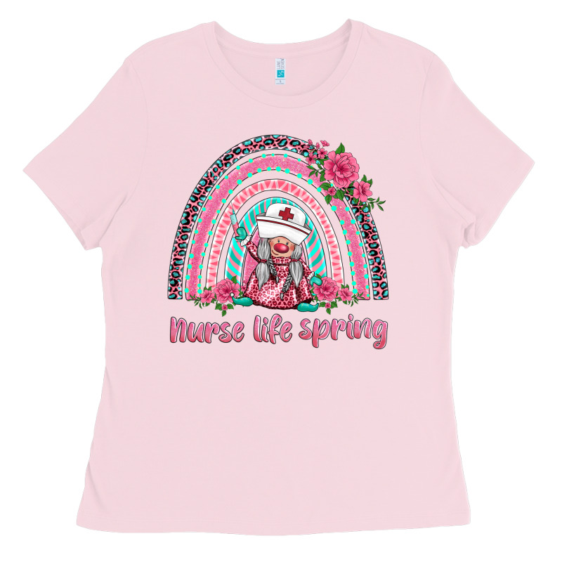 Nurse Life Spring Rainbow Ladies Tee by BarkalooDesign | Teevron