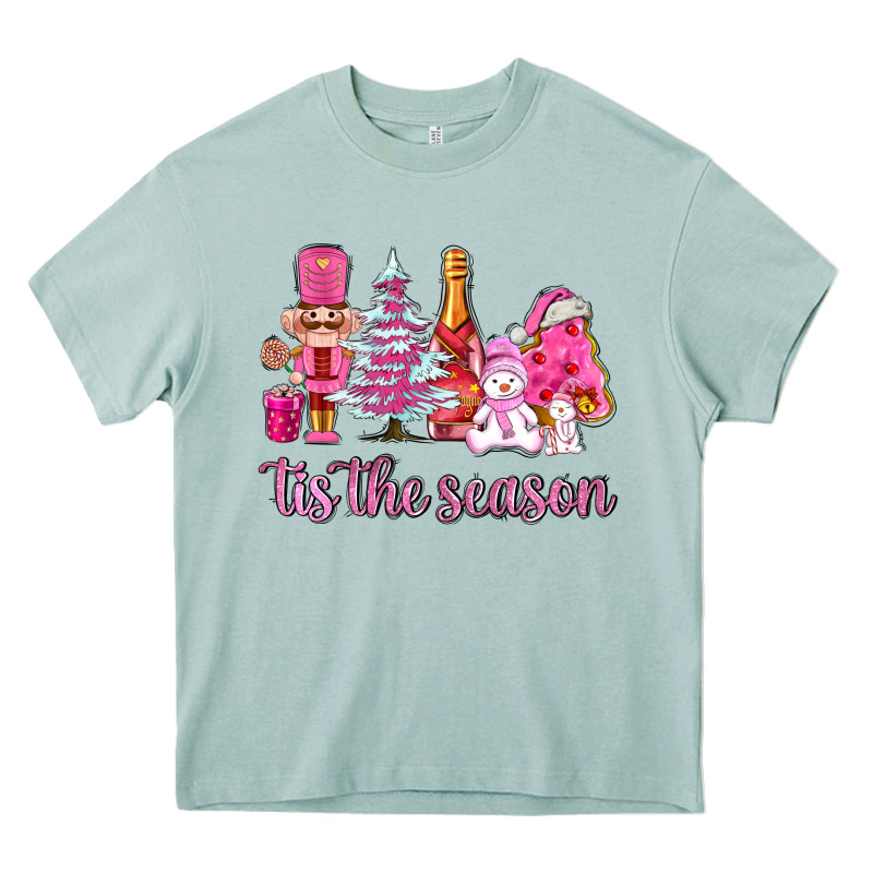 Tis The Season Pink Christmas Heavy Core Tee by AdoDesignShop | Teevron