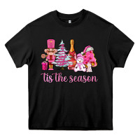 Black tis the season pink christmas Heavy Core Tee - AdoDesignShop