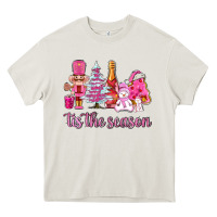 Cream tis the season pink christmas Heavy Core Tee - AdoDesignShop