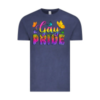 Vintage Denim Gay Pride With Butterfly Vintage Tee - BundleAndBundleShop