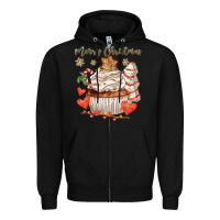 Black merry christmas cupcake Zipper Hoodie - CowGirlArtShop