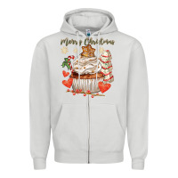 Dove Grey merry christmas cupcake Zipper Hoodie - CowGirlArtShop