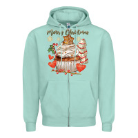 Seafoam merry christmas cupcake Zipper Hoodie - CowGirlArtShop