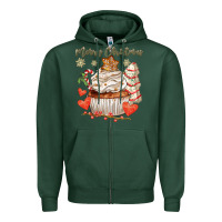 Sports Green merry christmas cupcake Zipper Hoodie - CowGirlArtShop