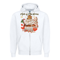 White merry christmas cupcake Zipper Hoodie - CowGirlArtShop