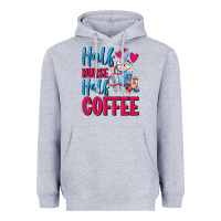 Heather Grey Half Nurse Half Coffee Heavyweight Hoodie - FaDigitalArtStudio