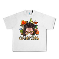 Lunar Rock Camping Braid Hair Woman With Fire Bbs Urban Heavy Tee - BundleAndBundleShop