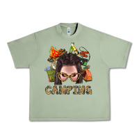 Oil Green Camping Braid Hair Woman With Fire Bbs Urban Heavy Tee - BundleAndBundleShop