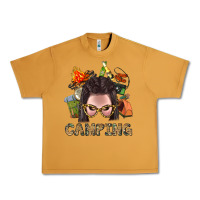 Peanut Butter Camping Braid Hair Woman With Fire Bbs Urban Heavy Tee - BundleAndBundleShop
