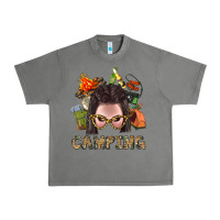 Tornado Camping Braid Hair Woman With Fire Bbs Urban Heavy Tee - BundleAndBundleShop
