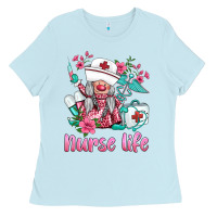 Baby Blue nurse gnomies nurse  life spring Ladies Tee - BarkalooDesign