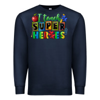 Navy I teach super heroes Premium Sweatshirt - FaDigitalArtStudio