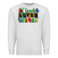 Oatmeal Heather I teach super heroes Premium Sweatshirt - FaDigitalArtStudio