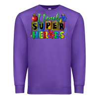 Purple I teach super heroes Premium Sweatshirt - FaDigitalArtStudio