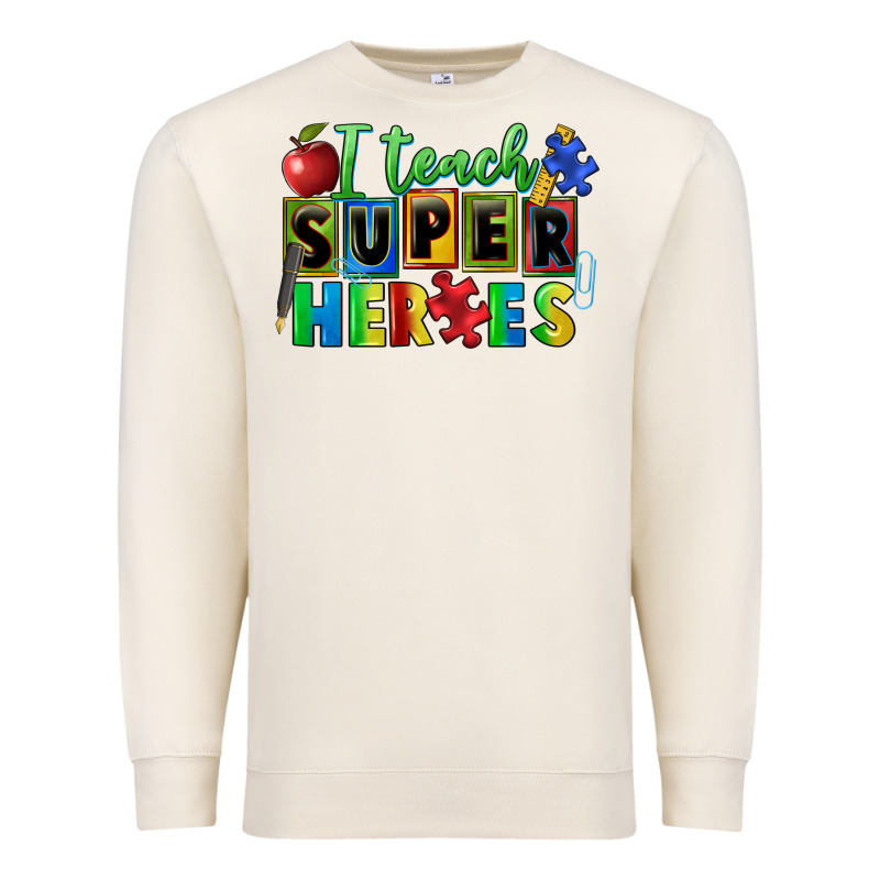 I Teach Super Heroes Premium Sweatshirt by FaDigitalArtStudio | Teevron