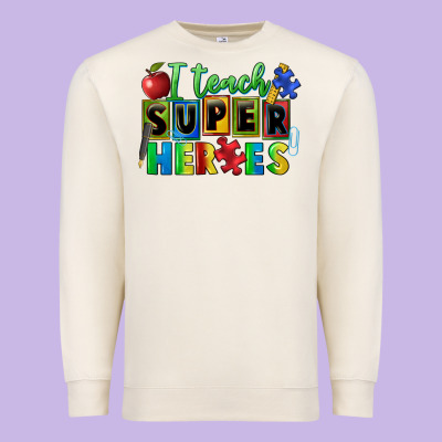 I Teach Super Heroes Premium Sweatshirt Designed By Fadigitalartstudio