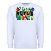 White I teach super heroes Premium Sweatshirt - FaDigitalArtStudio