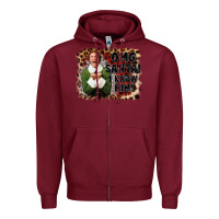 Burgundy omg santa i know him elf Zipper Hoodie - CowGirlArtShop
