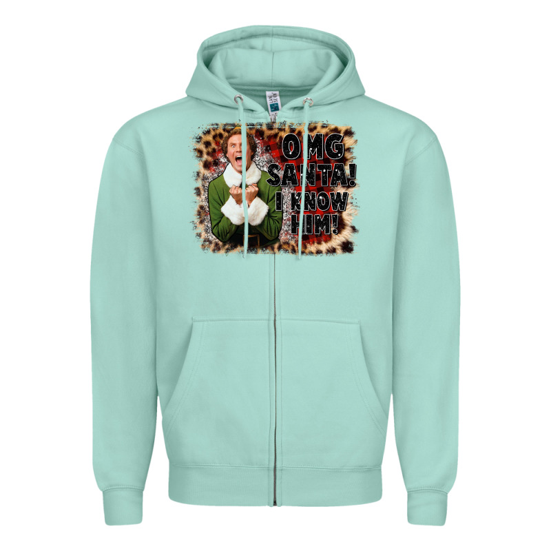 Omg Santa I Know Him Elf Zipper Hoodie by CowGirlArtShop | Teevron
