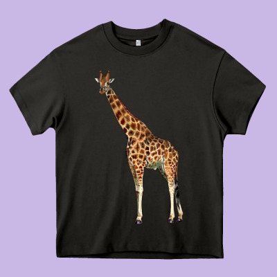 Giraffe Heavy Core Tee Designed By Lillyallendesigns