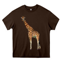 Chocolate Brown giraffe Heavy Core Tee - LillyAllenDesigns