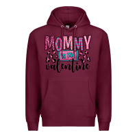 Burgundy mommy is my valentine Premium Hoodie - OliviaCreatesArt