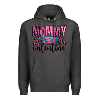 Charcoal Heather mommy is my valentine Premium Hoodie - OliviaCreatesArt