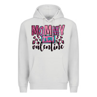 Dove Grey mommy is my valentine Premium Hoodie - OliviaCreatesArt