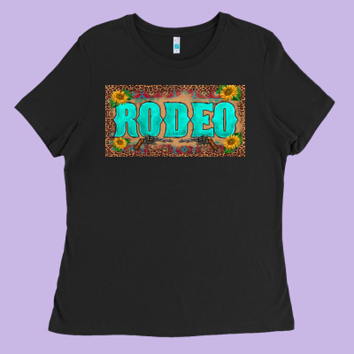 Western Rodeo Sunflowers Weapon  License Plate Template Ladies Tee Designed By Barkaloodesign