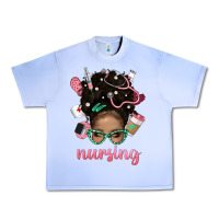 Grape Ice Afro Messy Bun Nursing Bbs Urban Heavy Tee - BundleAndBundleShop