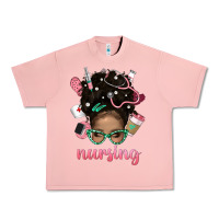 Salmon Afro Messy Bun Nursing Bbs Urban Heavy Tee - BundleAndBundleShop