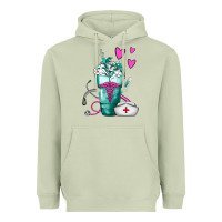 Matcha Nurse Frappe Heavyweight Hoodie - FaDigitalArtStudio