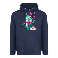 Navy Nurse Frappe Heavyweight Hoodie - FaDigitalArtStudio