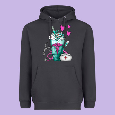 Nurse Frappe Heavyweight Hoodie Designed By Fadigitalartstudio