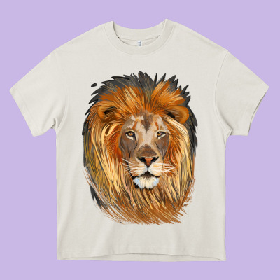 Lion Head Heavy Core Tee Designed By Lillyallendesigns