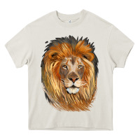 Cream Lion Head Heavy Core Tee - LillyAllenDesigns