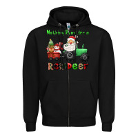Black nothing runs like a reindeer Zipper Hoodie - CowGirlArtShop