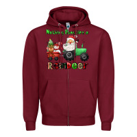 Burgundy nothing runs like a reindeer Zipper Hoodie - CowGirlArtShop