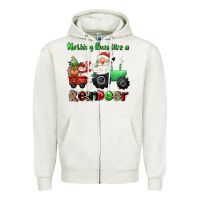 Oatmeal Heather nothing runs like a reindeer Zipper Hoodie - CowGirlArtShop