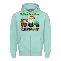 Seafoam nothing runs like a reindeer Zipper Hoodie - CowGirlArtShop