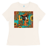 Bone love autumn cow Ladies Tee - Jasminsmagicworld