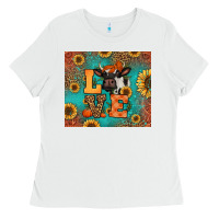White love autumn cow Ladies Tee - Jasminsmagicworld