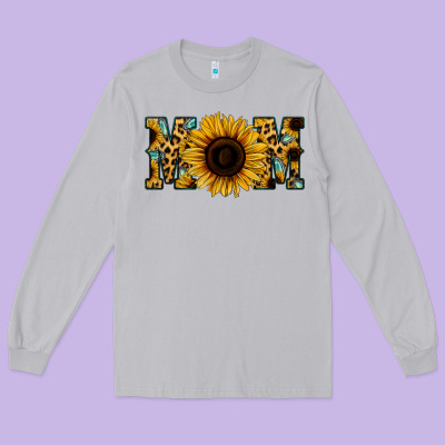 Leopard Sunflower Gemstone Mom Long Sleeve Tee Designed By Bettercallsaul