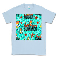 Dusty Blue Hot Mom Summer Digital Paper Classic Tee - BundleAndBundleShop