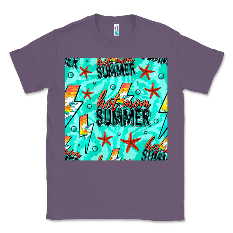 Hot Mom Summer Digital Paper Classic Tee by BundleAndBundleShop | Teevron