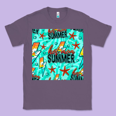 Hot Mom Summer Digital Paper Classic Tee Designed By Bundleandbundleshop