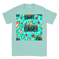 Seafoam Hot Mom Summer Digital Paper Classic Tee - BundleAndBundleShop